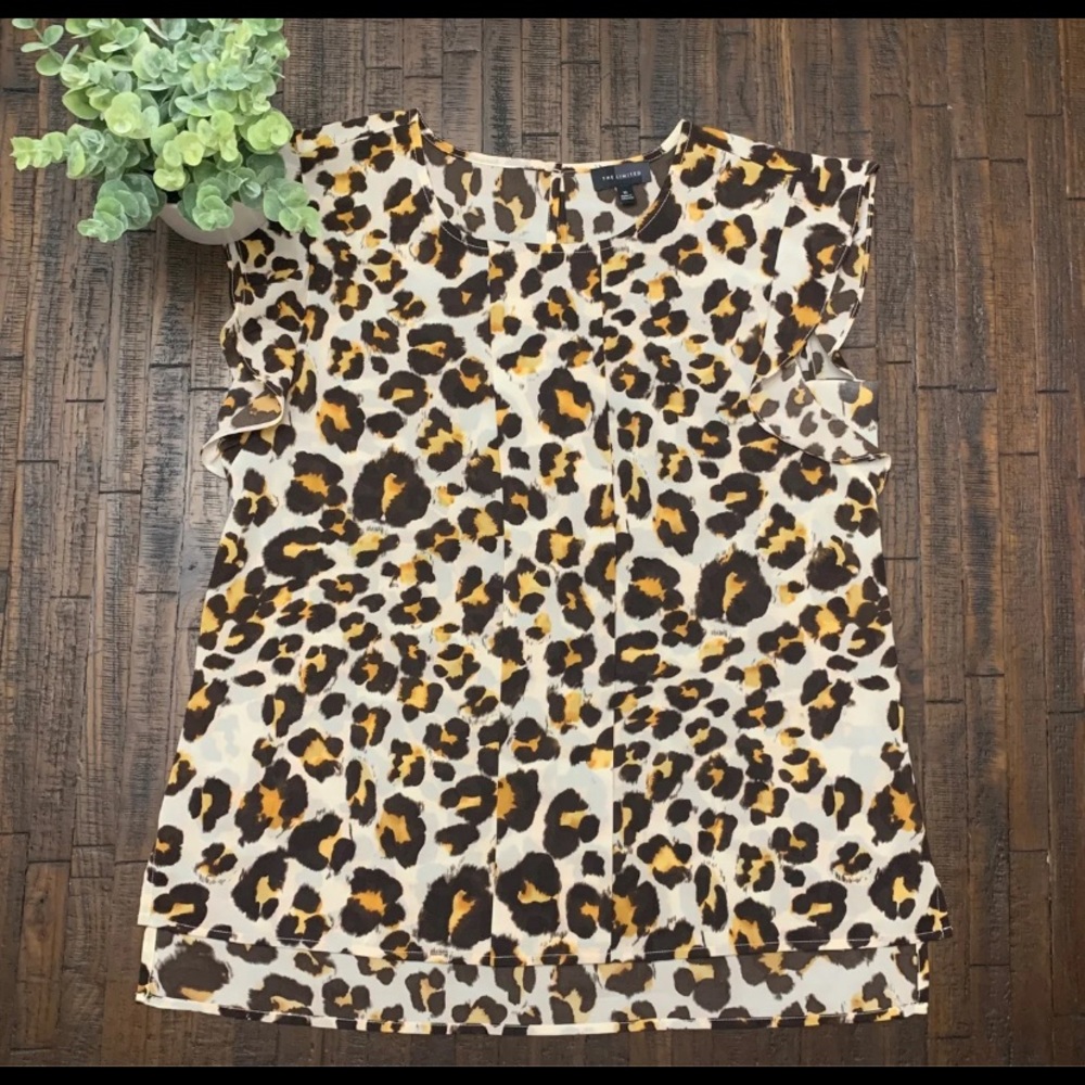 Ruffle Sleeve Leopard Top